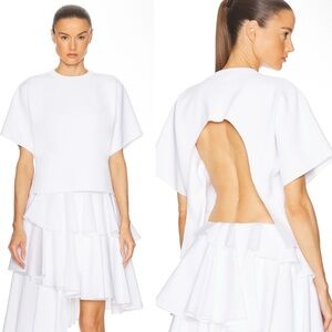Alaia Open Arch Curved Cut Out Back White Structural T-Shirt size 36/US 4 $2700